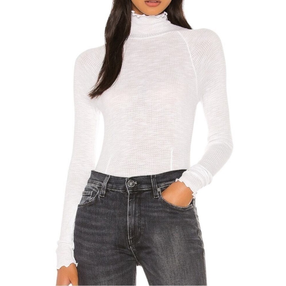 NWOT Free People, Skyline Waffle Top Thermal, Size Small in Ivory